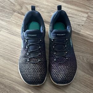 Skechers Summits - Glowing Iris Slip-On Wide Width Athletic Training Sneakers